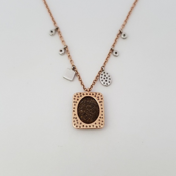 Meira T 14K Rose Gold Diamond 0.31 CTW Opal 1.02 CTW Pendant Necklace - Picture 5 of 8